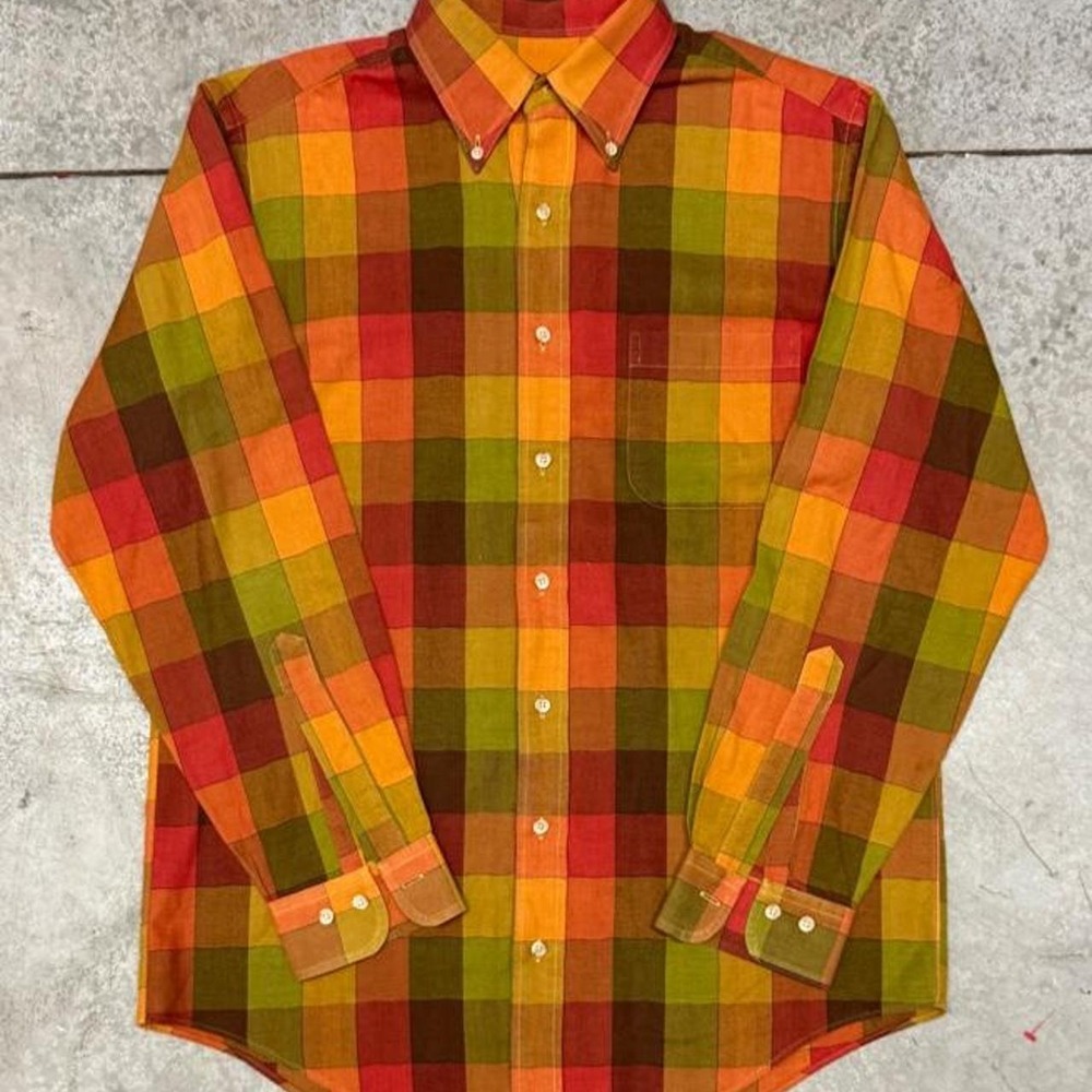Vintage Men's Viyella Checkered Fall Essentials Flannel Button Up Shirt Sz M